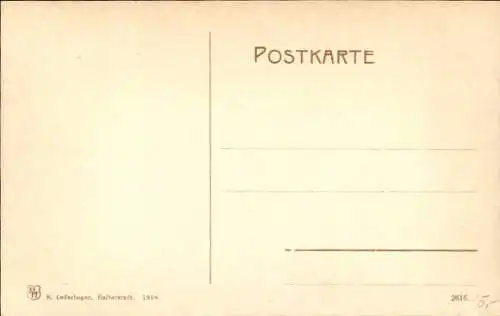 Ak Halberstadt am Harz, Bahnhof, Straßenansicht, Straßenbahn