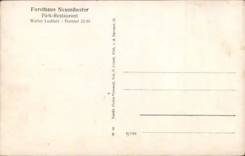 Ak Neumünster in Holstein, Forsthaus Neumünster, Innenansicht