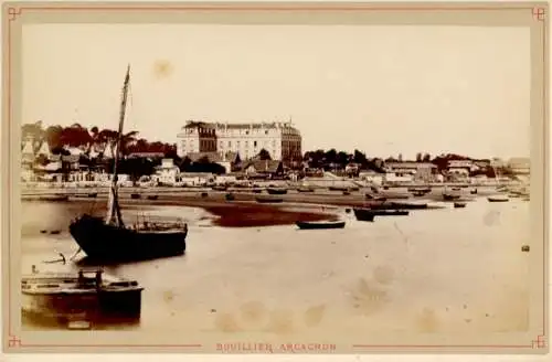 Kabinett Foto Arcachon Gironde, Bouillier, Grand Hotel, Strand, Juli 1881