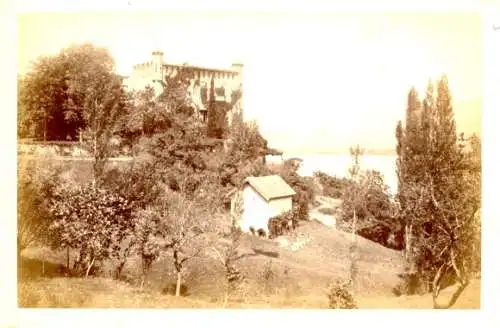 Kabinettfoto Bourdeau Savoie, Blick auf das Schloss