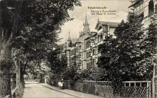 Ak Friedrichroda im Thüringer Wald, Büchigs Promenade mit Pens. O. Schütz