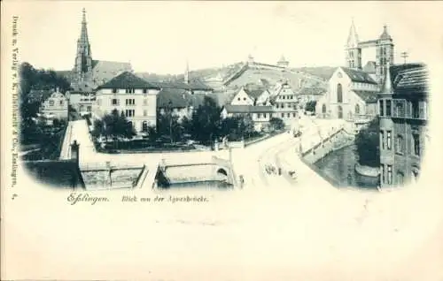 Ak Esslingen am Neckar, Blick von der Agnesbrücke