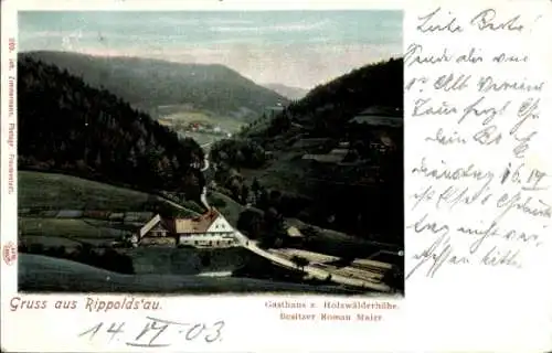 Ak Bad Rippoldsau Schapbach im Schwarzwald, Gasthaus z. Holzwälderhöhe, Bes. Roman Maier