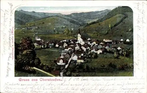 Litho Oberstaufen im Allgäu, Totale