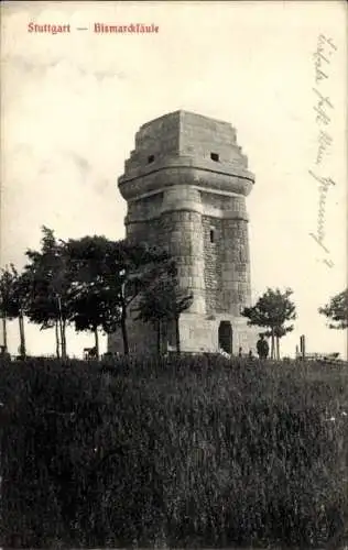 Ak Stuttgart in Württemberg, Bismarcksäule