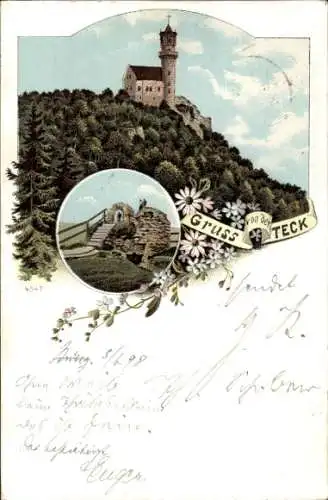 Litho Owen unter Teck Württemberg, Burg Teck