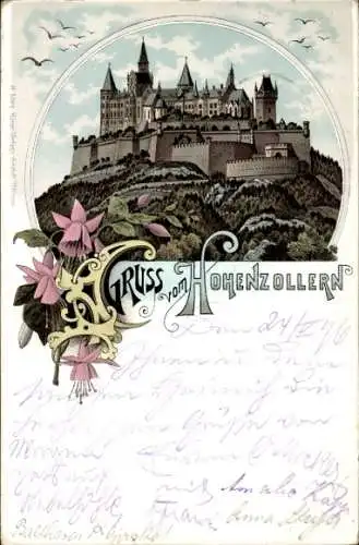 Litho Zimmern Bisingen im Zollernalbkreis, Burg Hohenzollern