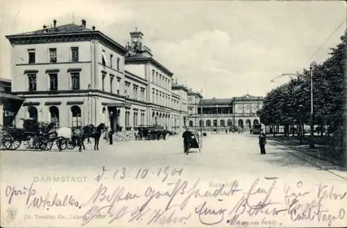 Ak Darmstadt in Hessen, Bahnhöfe