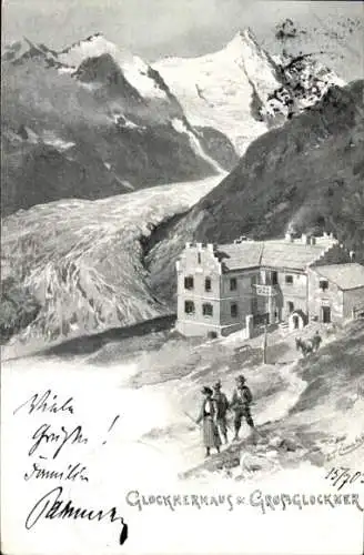 Künstler Ak Compton, Edward Theodore, Kärnten, Glocknerhaus und Großglockner