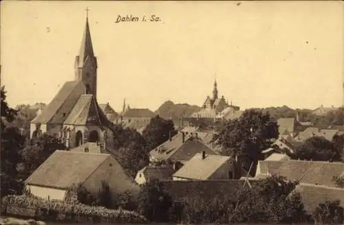 Ak Dahlen in Sachsen, Stadtansicht mit Kirche