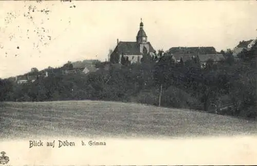 Ak Döben Grimma in Sachsen, Teilansicht, Kirche