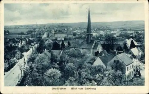 Ak Großbothen Grimma in Sachsen, Blick vom Eichberg, Kirche