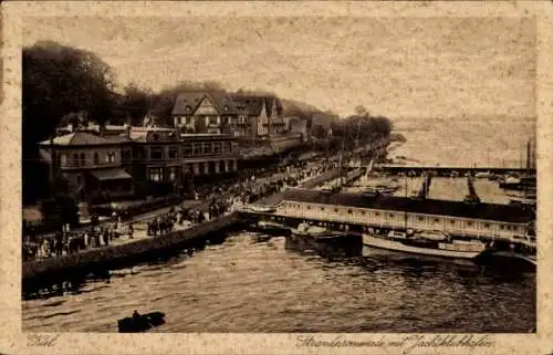 Ak Kiel, Strandpromenade, Yachthafen, Passanten