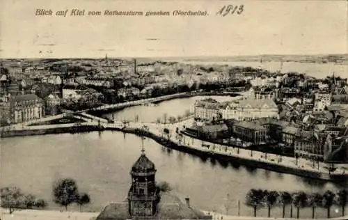 Ak Kiel, Blick auf Kiel vom Rathausturm gesehen, Nordseite