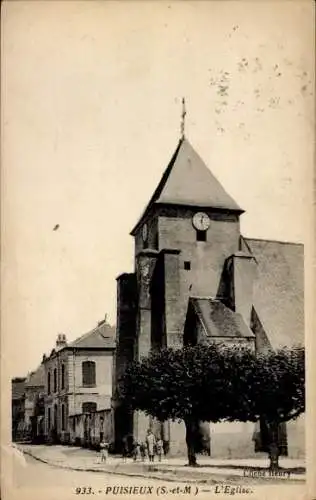 Ak Puisieux Seine-et-Marne, Kirche