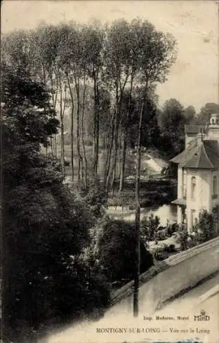 Ak Montigny sur Loing Seine et Marne, Loing, Bäume