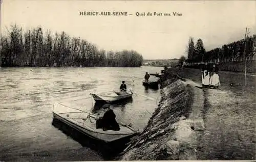 Ak Héricy sur Seine Seine et Marne, Quai du Port aux Vins