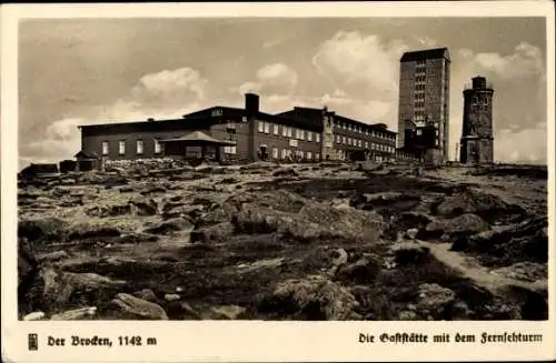 Ak Brocken im Harz, Gaststätte, Fernsehturm