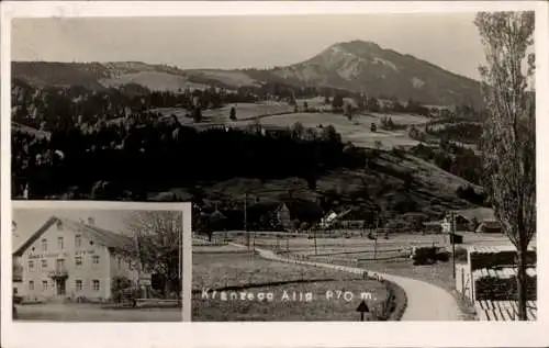 Ak Kranzegg Rettenberg im Allgäu, Blick zu den Bergen, Gasthaus