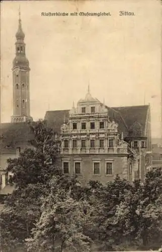 Ak Zittau in Sachsen, Klosterkirche mit Museumgiebel