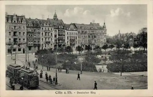 Ak Köln am Rhein, Deutscher Ring, Straßenbahn