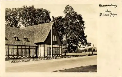 Ak Riddagshausen Braunschweig in Niedersachsen, Gasthaus Grüner Jäger, Fachwerkhaus