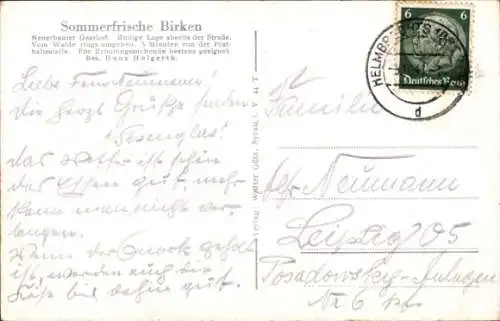 Ak Birken Schwarzenbach an der Saale Oberfranken, Eichenreuth, Pension Waldfrieden