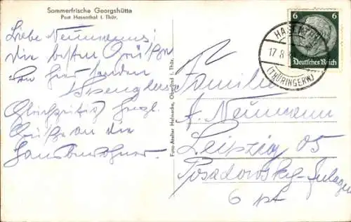 Ak Hasenthal Sonneberg in Thüringen, Georgshütte, Totalansicht