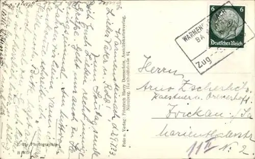 Ak Oberwarmensteinach Warmensteinach in Oberfranken, Teilansicht, Kirchturm