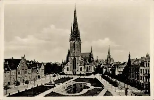 Ak Wesel am Niederrhein, Willibrordiplatz, Kirche