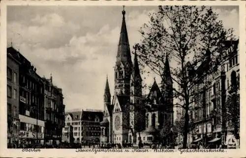 Ak Berlin Charlottenburg, Kaiser Wilhelm Gedächtniskirche, Tauentzienstraße