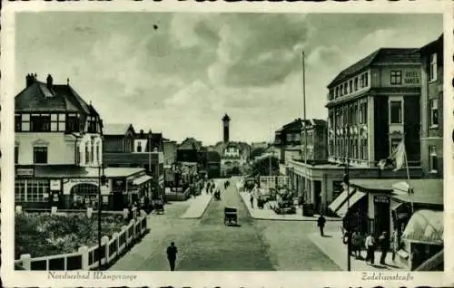 Ak Nordseebad Wangerooge in Ostfriesland, Zedeliusstraße, Leuchtturm