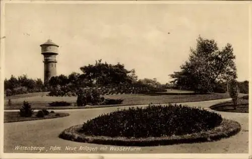 Ak Wittenberge an der Elbe Prignitz, Neue Anlagen, Wasserturm