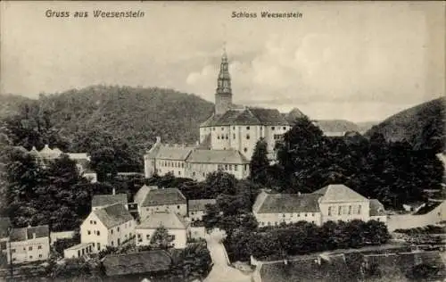 Ak Weesenstein im Müglitztal Sachsen, Schloss Weesenstein