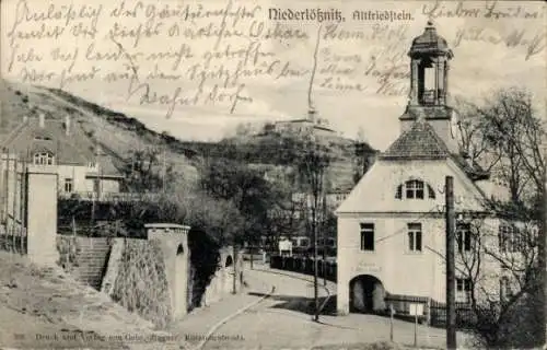 Ak Niederlössnitz Niederlößnitz Radebeul Sachsen, Altfriedstein, Teilansicht, Kirche