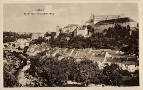 Ak Bautzen in der Oberlausitz, Totalansicht, Blick vom Proilschenberg