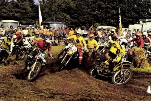 Ak Motocrossrennen, Rennfahrer Joel Roberts, Gaston Rahier, Gennady Moissev, Motorräder