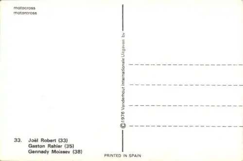 Ak Motocrossrennen, Rennfahrer Joel Roberts, Gaston Rahier, Gennady Moissev, Motorräder