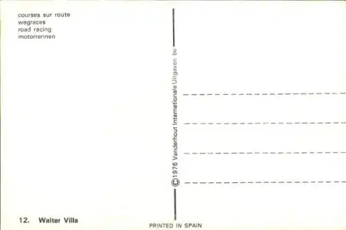 Ak Rennfahrer Walter Villa, Harley Davidson Italia, Motorradrennen
