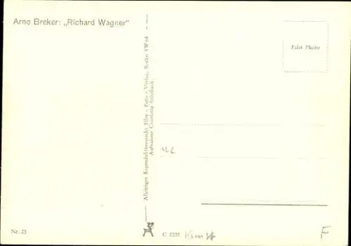 Ak Plastik von Arno Breker, Richard Wagner, Büste