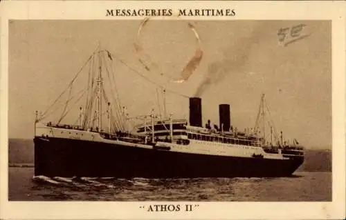 Ak Paquebot Athos II, Messageries Maritimes, MM