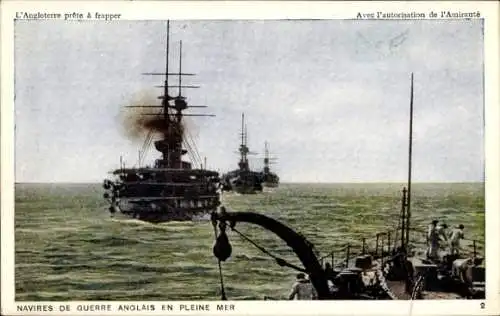 Ak Navires de Guerre Anglais en Pleine Mer, Britisches Kriegsschiff