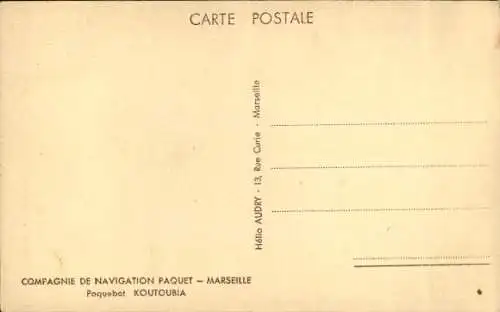 Ak Paquebot Koutoubia, Compagnie de Navigation Paquet, CNP