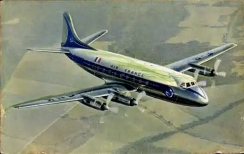 Ak Französisches Passagierflugzeug, Air France, Vickers Viscount