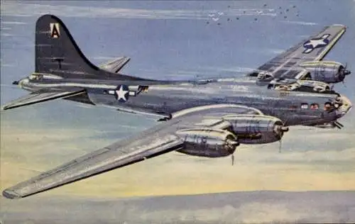 Künstler Ak Petit, L., Amerikanisches Kampfflugzeug, Boeing B-17 Flying Fortress