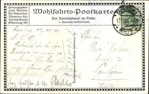 Künstler Ak v. d. Heide, J. W., Sanitätshund, Deutscher Schäferhund