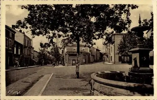 Ak Saint Rambert d'Albon Drôme, Route Nationale, Rue de la Poste