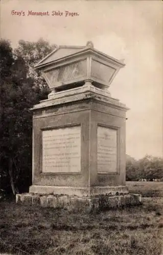 Ak Stoke Poges Buckinghamshire England, Gray's Monument