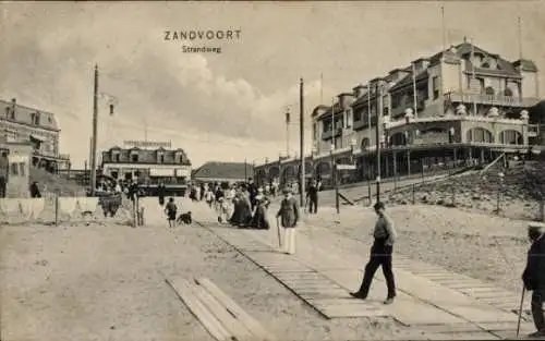 Ak Zandvoort aan Zee Nordholland Niederlande, Strandweg