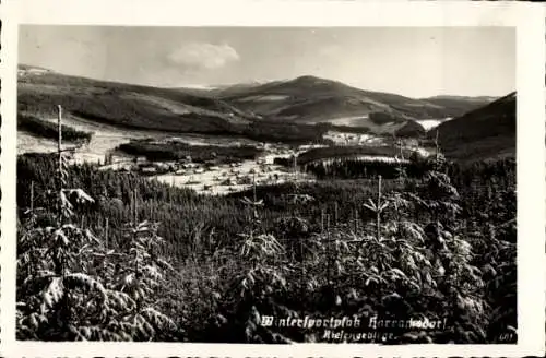 Ak Harrachov Harrachsdorf Riesengebirge Region Reichenberg, Wintersportplatz, Panorama